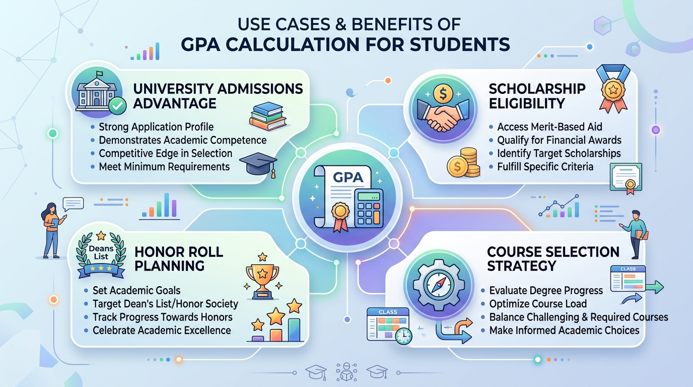 GPA Calculation Key Use Cases and Benefits Diagram